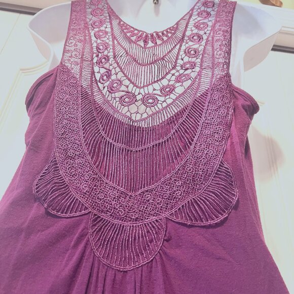 Bluheaven-Women's Med. Ruching Sides Pull On Embroidered Back/Cowl Neck-Cut out - Picture 9 of 15